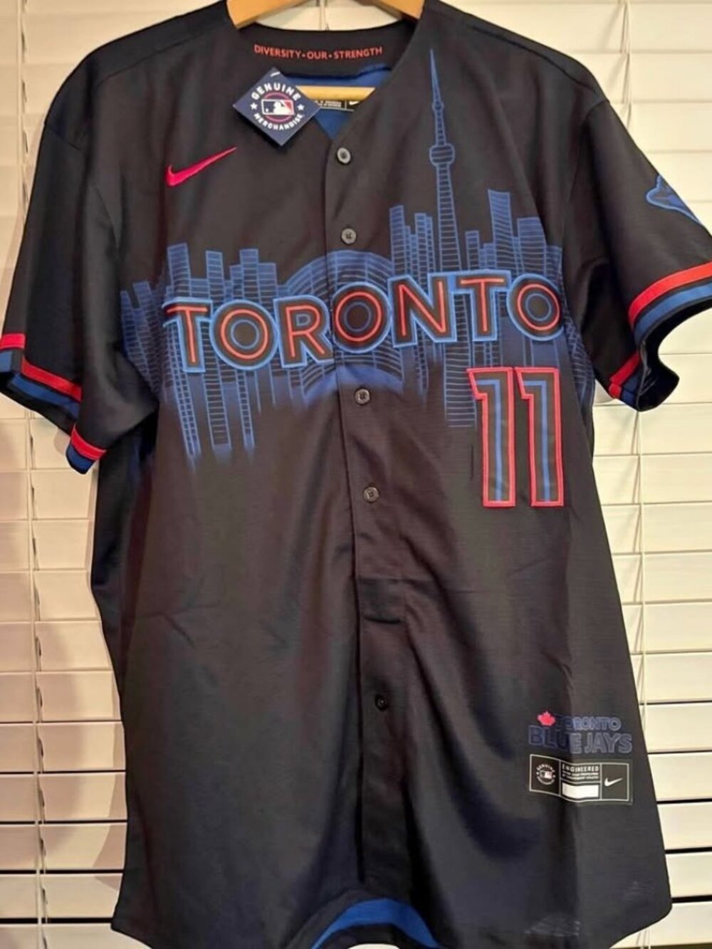 Toronto Blue Jays Connect City Bo Bichette #11 Sewn Jersey 2XL Black NWT